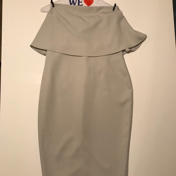 Light Gray Strapless Dress, Size 8 - Picture 1 of 8